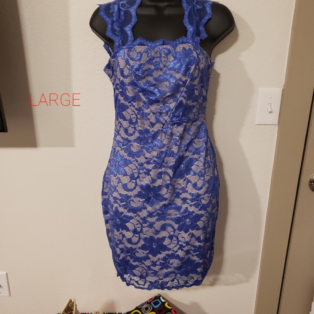 Lace light purple tan dress